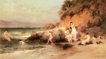 Frederick Arthur Bridgman - Peintures - beautés à la  baignade