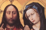 Robert Campin - paintings - Blessing Christ and Praying Virgin