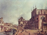 Canaletto - Bilder Gemälde - Platz vor San Giovanni e Paolo in Venedig