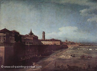 Blick auf den koeniglichen Palast in Turin