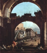 Bernardo Bellotto - paintings - Capricco of the Capitol