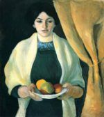 August Macke - Peintures - Portrait avec pommes