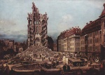 Bernardo Bellotto - Bilder Gemälde - Die Ruine der Kreuzkirche