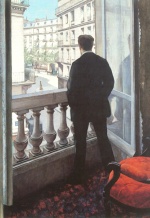 Gustave Caillebotte - Peintures - Un jeune homme à sa fenêtre