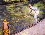 Gustave Caillebotte - paintings - Boater Pulling on his Perissoire