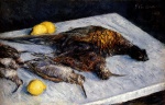 Gustave Caillebotte - Peintures - Gibier à plumes et citrons
