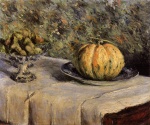 Gustave Caillebotte - Peintures - Melon et coupe de figues
