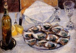Gustave Caillebotte  - Peintures - Nature morte aux huîtres