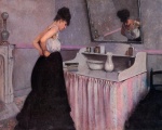 Gustave Caillebotte  - Peintures - Femme à la coiffeuse