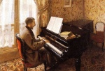 Gustave Caillebotte  - paintings - Young Man playing the Piano