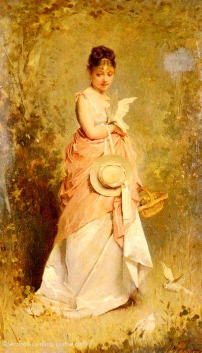 Girl with Doves