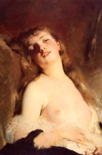 Charles Chaplin - painting - Portrait of a Young Girl