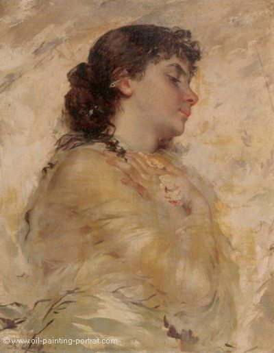 Portrait of a Young Woman in Profile