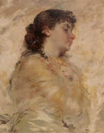 Charles Chaplin - painting - Portrait of a Young Woman in Profile