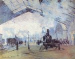 Claude Monet - paintings - Gare Saint Lazare, the Train from Normandy
