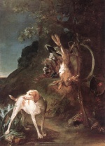 Jean Baptiste Siméon Chardin - Peintures - Nature morte au gibier avec Chien de chasse