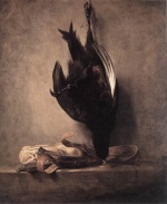 Jean Simeon Chardin - Bilder Gemälde - Still-Life with Dead Pheasant and Hunting Bag
