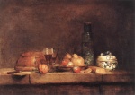 Jean Simeon Chardin - Peintures - Nature morte avec jarre d'olives