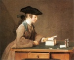 Jean Simeon Chardin  - Peintures - Le château de cartes 