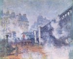 Claude Monet - paintings - Die Europabruecke Bahnhof Saint Lazare in Paris