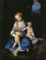Correggio - Bilder Gemälde - Madonna and Child with the Young Saint John