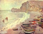 Claude Monet - paintings - The Beach at Etretat