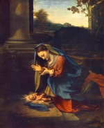 Correggio - Bilder Gemälde - The Adoration of the Child