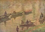 Claude Monet - Peintures - Pêcheurs sur la Seine à Poissy
