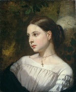 Thomas Couture - Bilder Gemälde - Portrait of a Girl