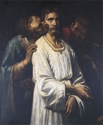 Thomas Couture - paintings - The Kiss of Judas