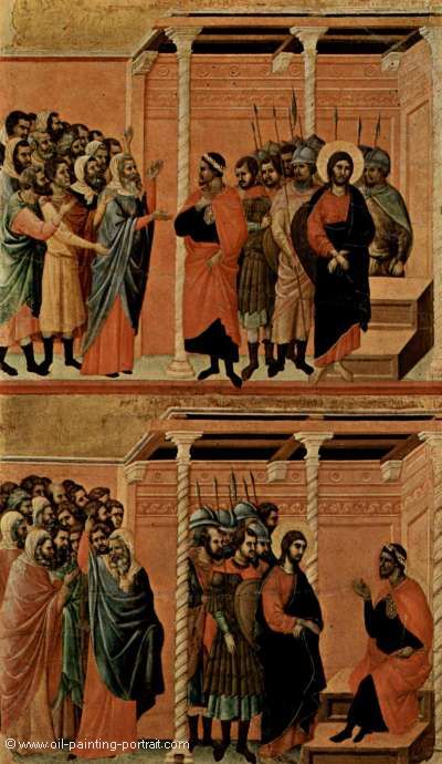Beschuldigung Christi durch die Pharisaer und Verhoer Christi durch Pilatus