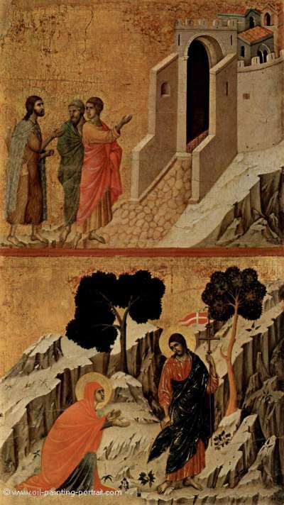 Christus erscheint zwei pilgernden Apostel in Emmaus und Christus und Maria Magdalena