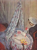 Claude Monet - paintings - Jean Monet in seiner Wiege