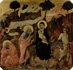 Duccio di Buoninsegna - Bilder Gemälde - Flucht nach Ägypthen
