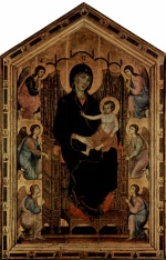 Duccio di Buoninsegna - Bilder Gemälde - Thronende Madonna und Engel