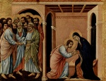 Duccio di Buoninsegna - Peintures - Marie prend congé de de Saint Jean