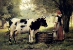 Julien Dupre - paintings - The Milkmaid