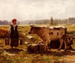 Julien Dupre  - painting - The Milkmaid