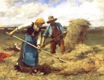 Julien Dupre  - painting - The Wheatfield