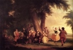 Asher Brown Durand - paintings - The Dance Of The Battery in the Presence of Peter Stuyvesant