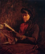 Frank Duveneck - Peintures - Jeune fille lisant