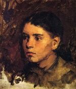 Frank Duveneck - paintings - Head of a Young Girl