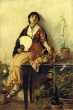 Frank Duveneck - paintings - The Florentine Girl