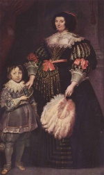 Antoine van Dyck - Peintures - Portrait de Charlotte Butkens (châtelaine de Anoy avec son fils)