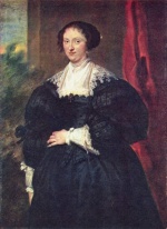 Anthonis van Dyck - Peintures - Portrait d'une dame vêtue de noir