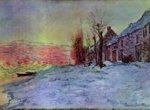 Claude Monet  - Peintures - Soleil et neige