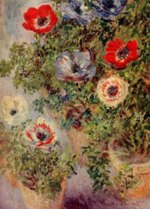 Claude Monet  - Peintures - Nature morte aux anémones