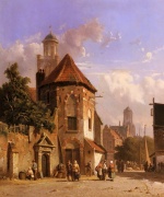 Adrianus Eversen - paintings - View of a Dutch Street