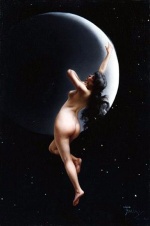 Luis Ricardo Falero - Peintures - Nymphe de la lune