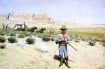 Henry Farny - paintings - Defending the Stagecoach
